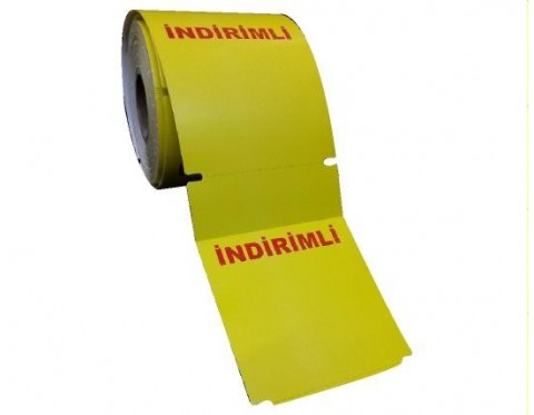 135X100 250'Li Sari İndirimli Karton Raf Etiketi 