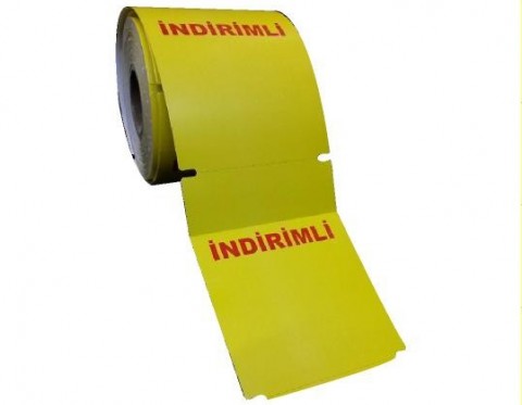 135X100 250'Li Sari İndirimli Karton Raf Etiketi 