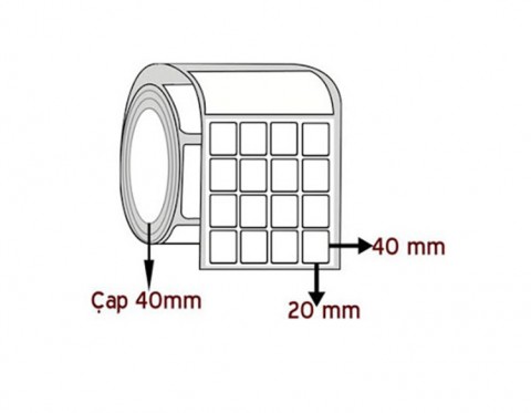 40X20 YANYANA 4'LÜ BİTİŞİK TERMAL BARKOD ETİKETİ